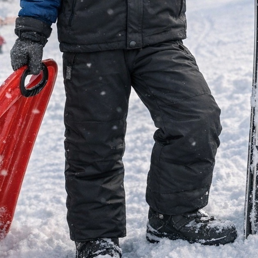 All In Motion Kids Black Snow Pants Water Wind‎ Resistant M 8/10 Ski Sledding